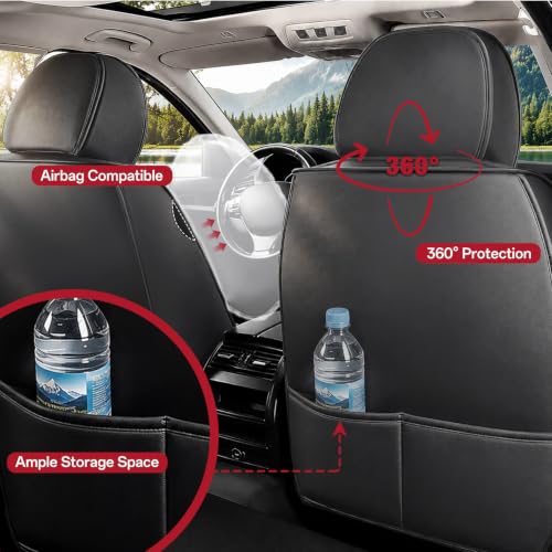 Image of Leather Full Set Seat Covers for Toyota Camry 2015-2026, Gray-White