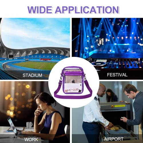 Uspeclare Clear Purse Stadium Clear Messenger Bag Stadium Approved For Men And Women Clear Crossbody Bag(Purple) #TOP7