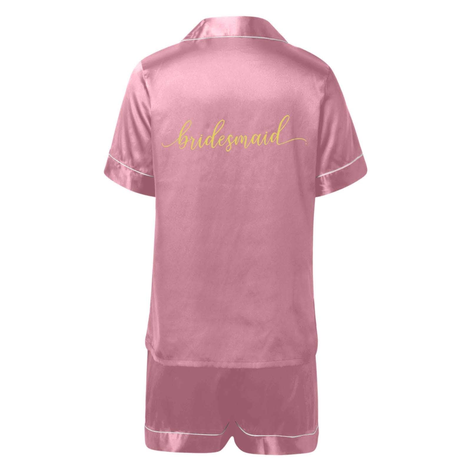 Generisch Combinaison short décontractée pour femme avec bouton de poche et design imprimé pour la détente et le confort au quotidien, Rose, XL