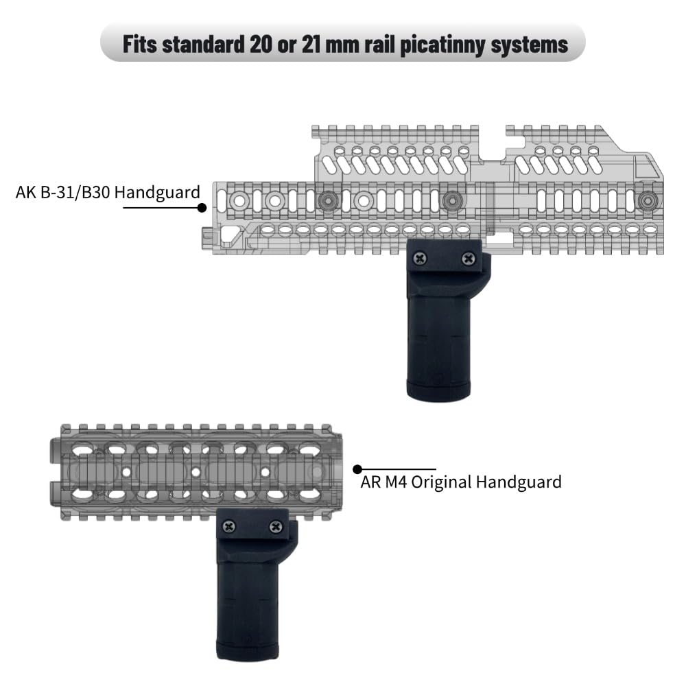 Airsoft Accessoires Poignée Verticale de Type Universel PK-0 Style foregrip en Nylon pour système de Rail Picatinny Standard (Noir)