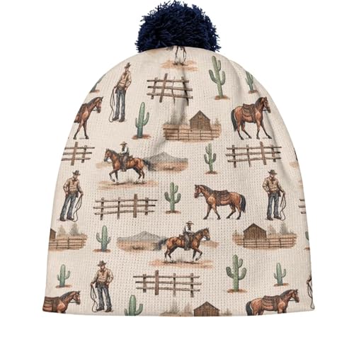 Kids Beanie for Boys Girls Pom-pom Knit Hats Warm Winter Outdoor Skull Snow Ski Cap Children2