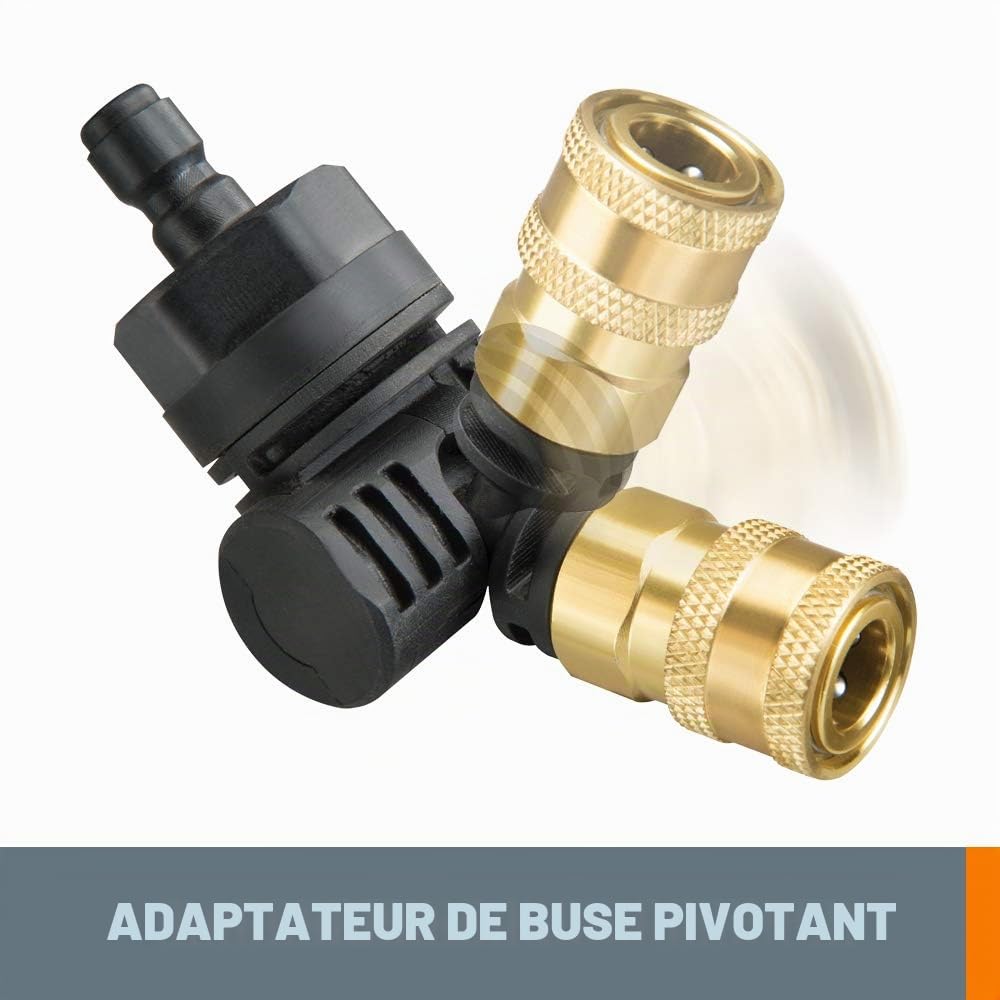 WORX WA4039 Hydroshot Adaptateur pivotant à Connexion Rapide Noir