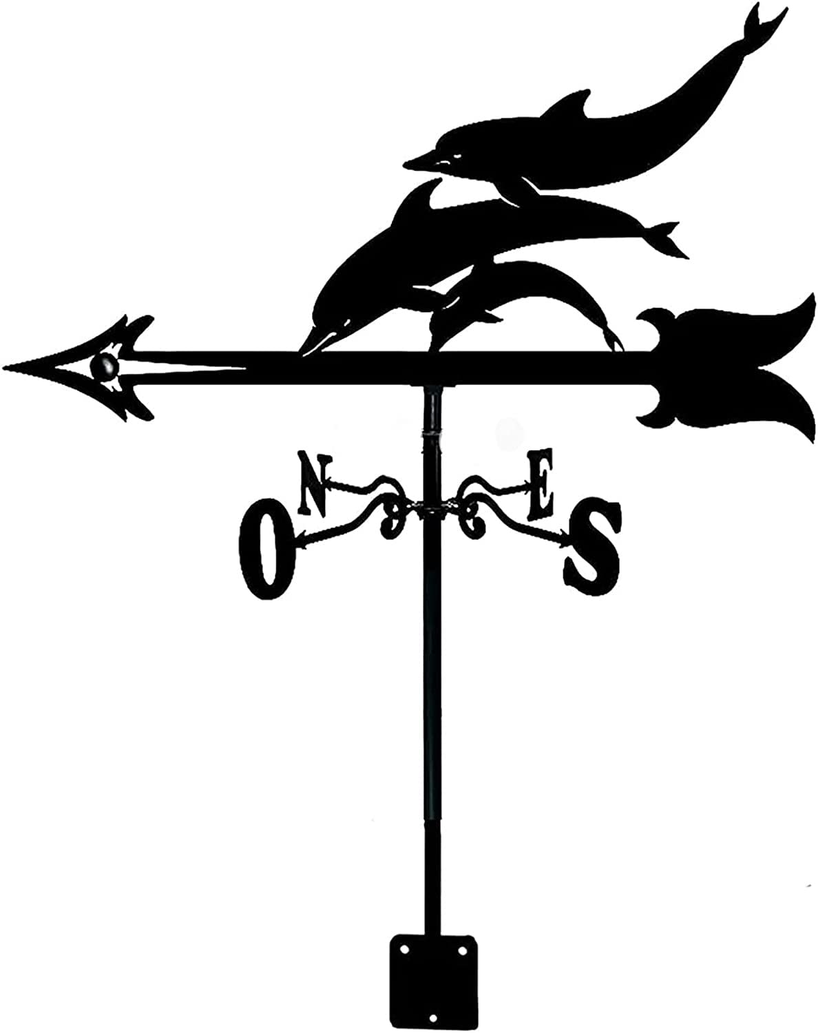 Weathervane for The Garden,Weather Vane with Roof Mount Weathervane Wind Direction Indicator, Retro Weathercock Metal Weathercock