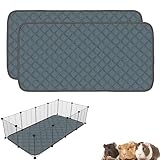 Mooydee 2 Pack Guinea Pig Cage Liners for C&C 2x4 Habitat Washable Guinea Pig Bedding Super Absorbent | Waterproof | Non Slip| Reusable Guinea Pig Pee Pads for Small Animals Cages - 57.1' x 27.6'