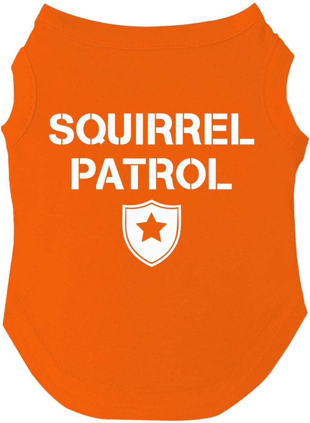 Squirrel Patrol Summer Dog Tee Shirt Sizes for Puppies, Toys, and Large Breeds (Orange, Large 308)