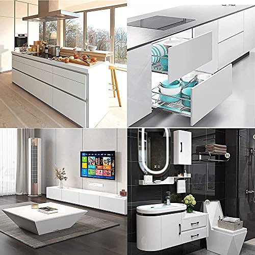 Image of WISDOM Glossy White Wallpaper Peel and Stick Wallpaper Self Adhesive Removable Wallpaper Waterproof Countertop Paper White Contact Paper for Cabinet Kitchen Vinyl Wallpaper (24 x 150 inch)