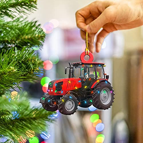 Christmas Wood Ornaments Hanging Crafts for Christmas Tree Decor Truck Steamship Excavator Fire Truck Jeep Hanging Pendant Family Holiday Xmas Party Gift