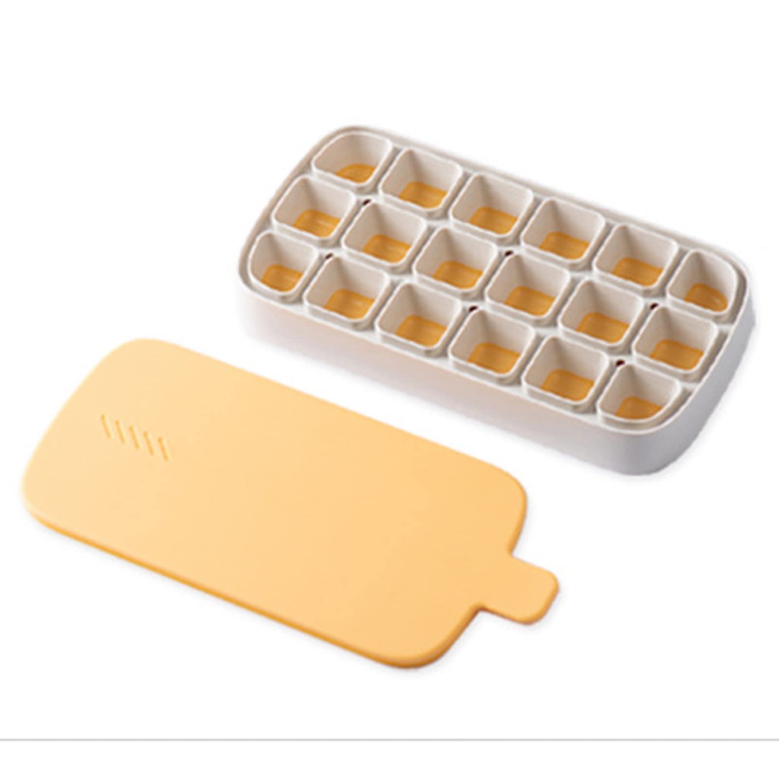 IMPREC Moldes De Cubitos De Hielo, Moldes Reutilizables De Silicona For 14 Cubitos De Hielo con Tapa Extraíble Resistente A Derrames Bandejas For Cubitos De Hielo con Tapas (Color : Yellow)