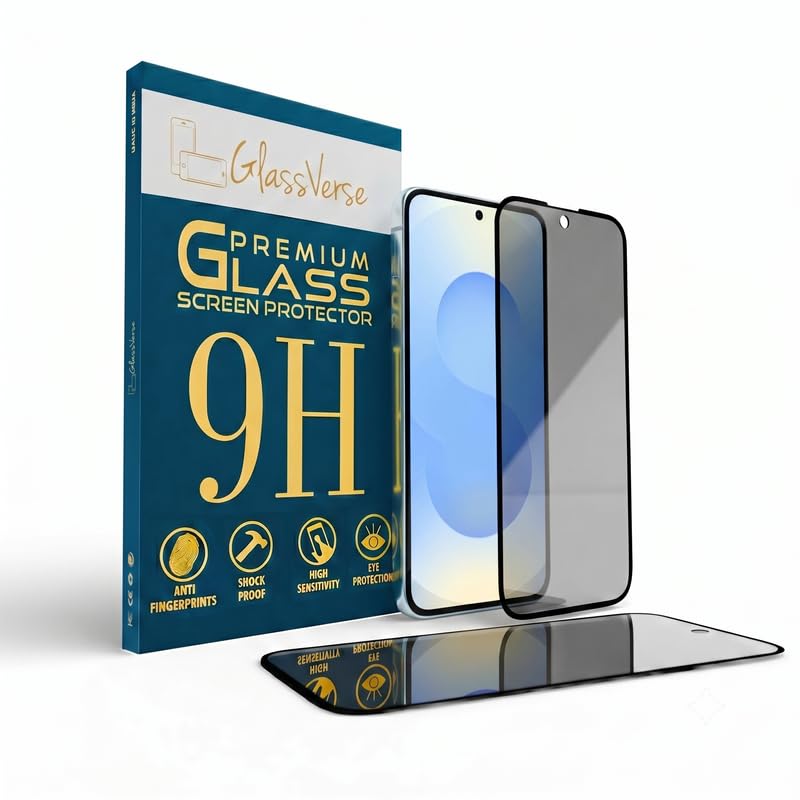 Image of GlassVerse Ultra Privacy Tempered Glass For Samsung galaxy S25 (Pack Of 2) with Free Installation Kit. Edge To Edge. (In-Screen FingerPrint Lock will not work with the Privacy Guard) - 6.2 inch
