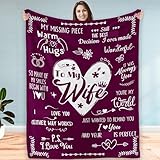 Fastpeace Wife Gifts, Blankets for Wife from Husband Boyfriend, Wifey Gifts for Birthday Anniversary Christmas New Year to My Wife Throw Blanket (to My Wife)