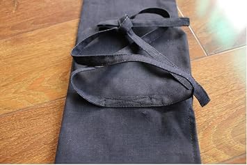 Kenshin Cotton Shinai Bag for 3 shinais with shoulder strap 100% cotton kendo shinai case with Cotton inner layer, Navy