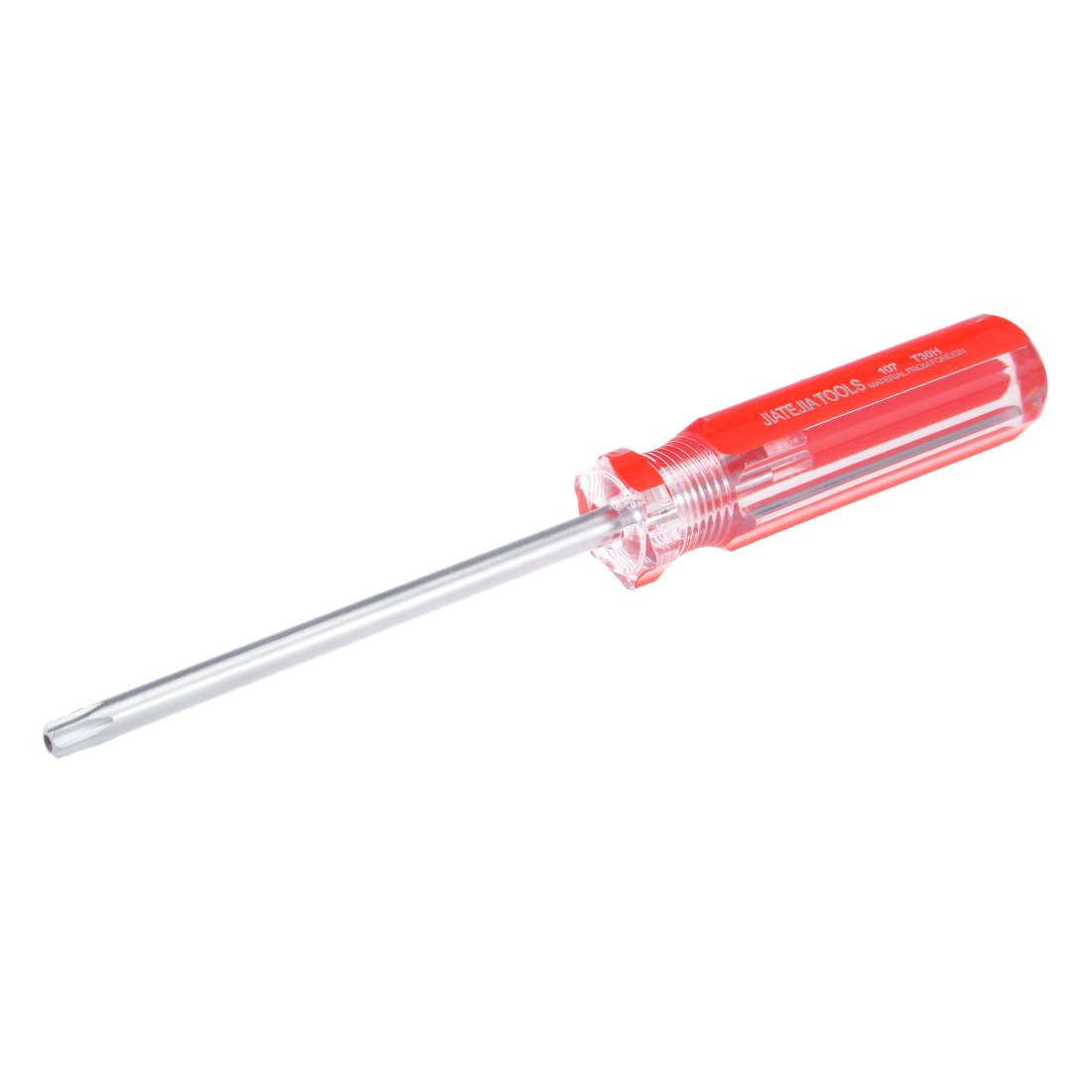 Sourcingmap Torx Screwdriver, T30 Security Magnetic Star Screw Driver with 4" Carbon Steel Shaft and Clear Red Handle