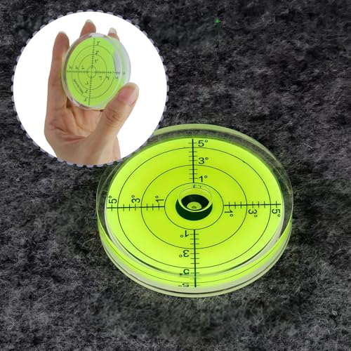 Präzisions-Bullseye-Wasserwaage, 60mm, Runde Libelle mit Skala, Kreiswasserwaage zur horizontalen Ausrichtung von Kamera, Stativ, Waagen, Messgeräten, Maschinen – Kompakt, tragbar, kristallklar