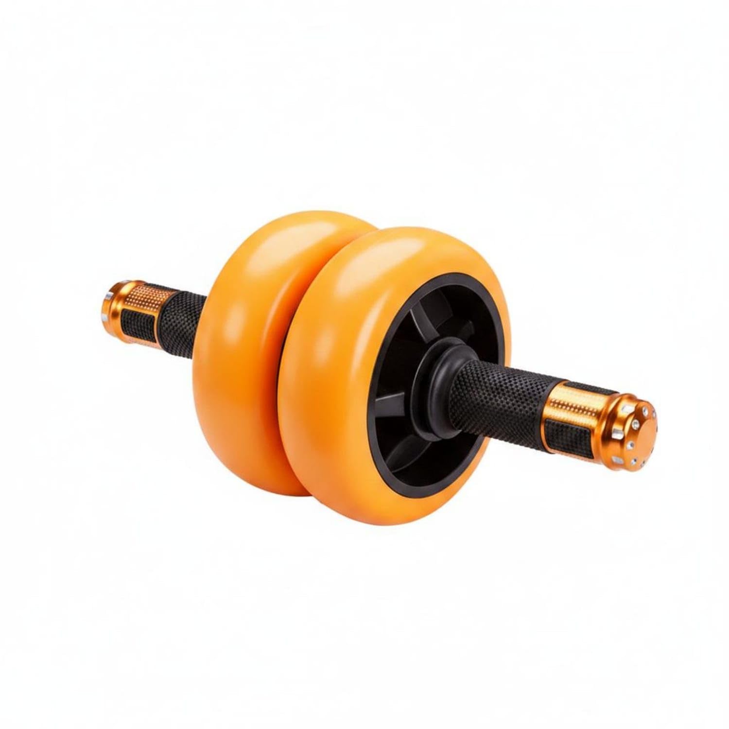 Double Wheel Ab Roller Quiet Bearing Ab Roller Beginner Friendly Mid-Section Training Wheel for Beginners, Home Workout, Yellow, Rubber Handle-image-23