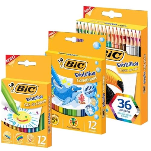 Kit Escolar, Bic, Poder Das Cores, com 62 Peças