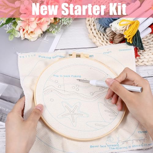 Image of Fanmayhe Punch Needle Kit, Punch Needle Kits Adults Beginner, Embroidery Kit for Beginners Adults and Kids Include Embroidery Cloth with Pattern Thread Needle Threading Tool Instruction