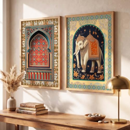 Image of Kotart Traditional Indian Wall Art Paintings for Living Room | Wall Poster With frames | Paintings For Home Decoration | Framed Painting Home Room Bedroom Office Decor | Painting Decoration (Art 4, (35x37 Inch), Framed)