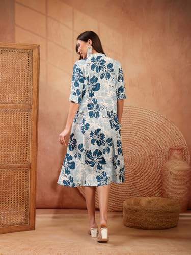 Image of Stylum Women's Floral Printed Rayon A-Line Kurta