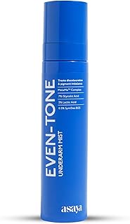 Asaya Even Tone Mist for Dark Underarms | 7% Glycolic Acid With 3% Lactic Acid & MelaMe™ | Spray For Underarm Pigmentation Removal | Helps Fades dark patches & Controls Odour | 3.38 Fl Oz