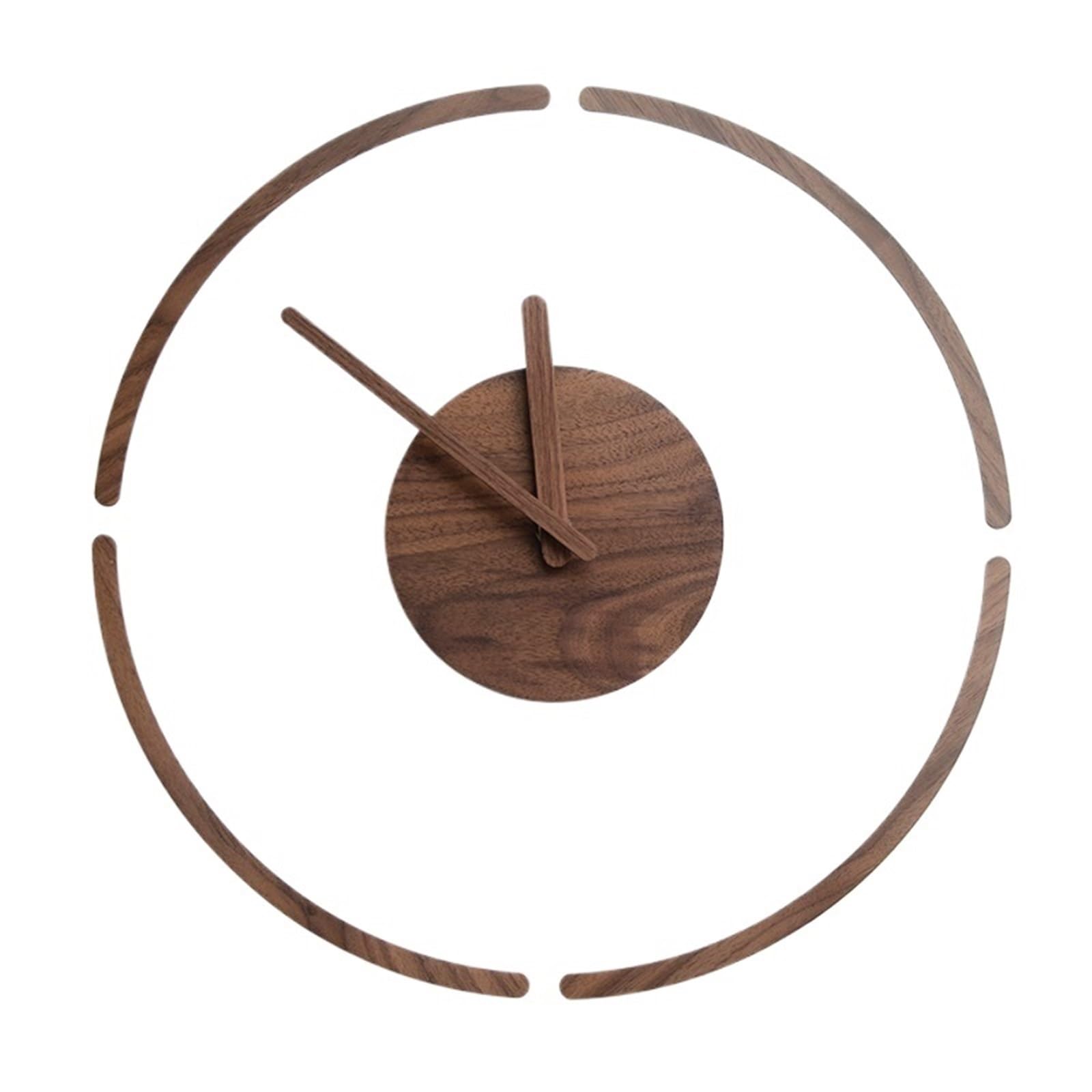 DFHS46JK Wall Decor Nordic minimalist solid wood transparent clock face wall silent for living room decor