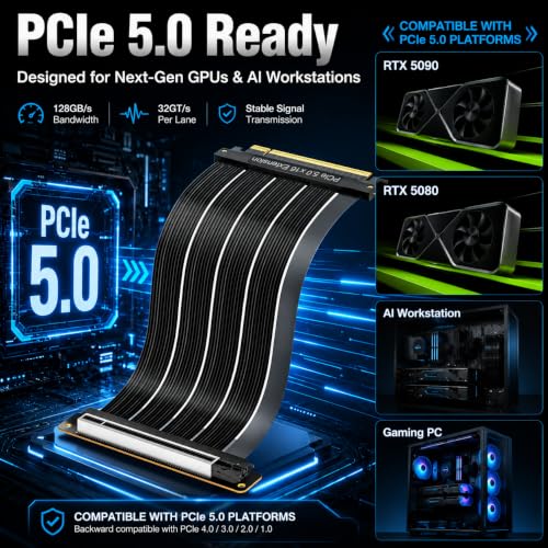 Câble élévateur PCIe 5.0 extension PCI Express Gen 5.0 x16 RTX - 2