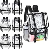 PerKoop 6 Pack Clear Backpacks Bulk for School, 16