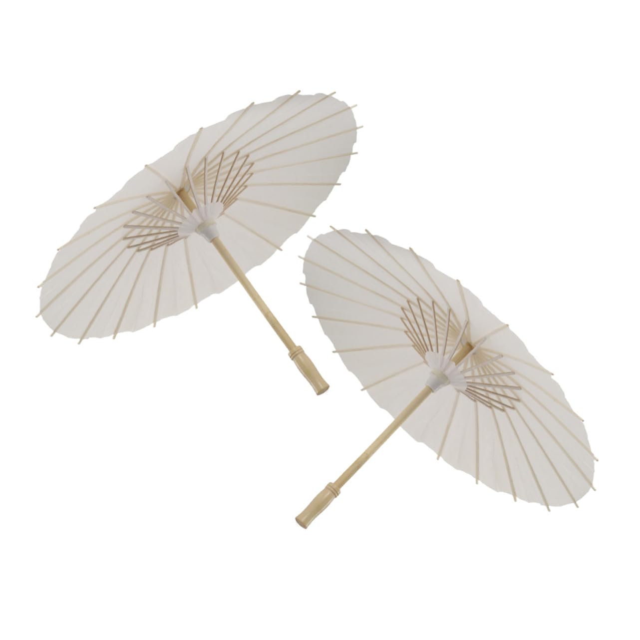 Healvian 2 Stück Weißer Handbemalter Papier-Sonnenschirm Chinesisch-japanischer Hochzeits-papierschirm Dekorativer Parasol für Brautparty Uv-Schutz Leicht und Tragbar für Fotoshootings und