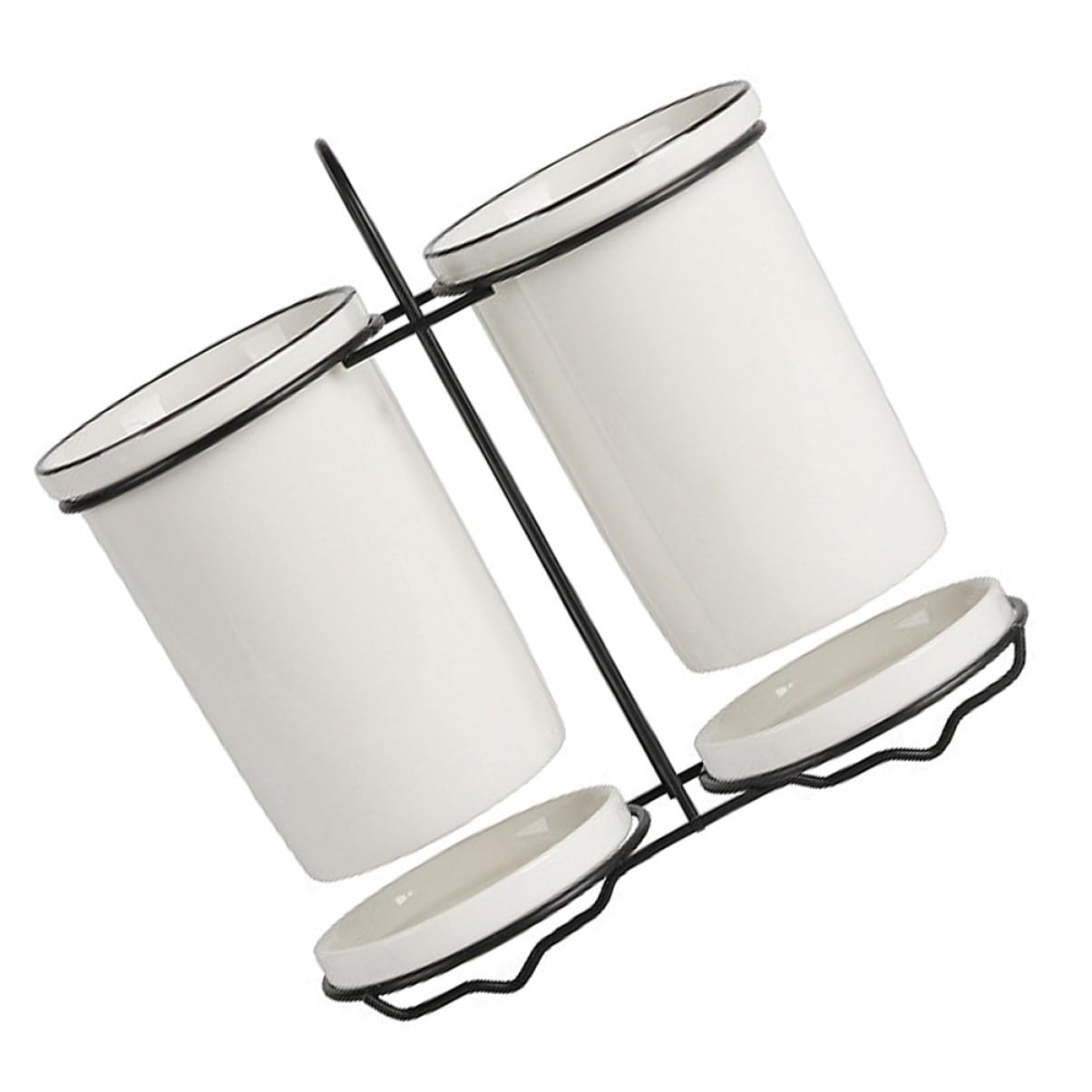 Support à Baguettes en Céramique Blanc, 1 Set, Rangement la Cuisine