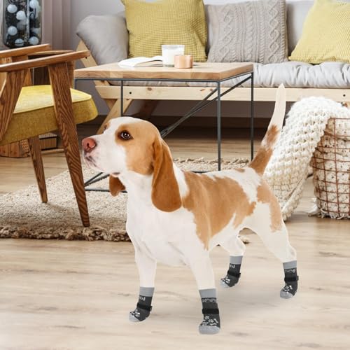 KOOLTAIL Rutschfeste Hundesocken, doppelseitige Griffe, Woof Hundesocken zum Lecken, um Kratzer auf Hartholzb?den zu verhindern, Outdoor-Hundeschuhe und Pfotenschutz f¨¹r kleine, mittelgro?e und gro?e