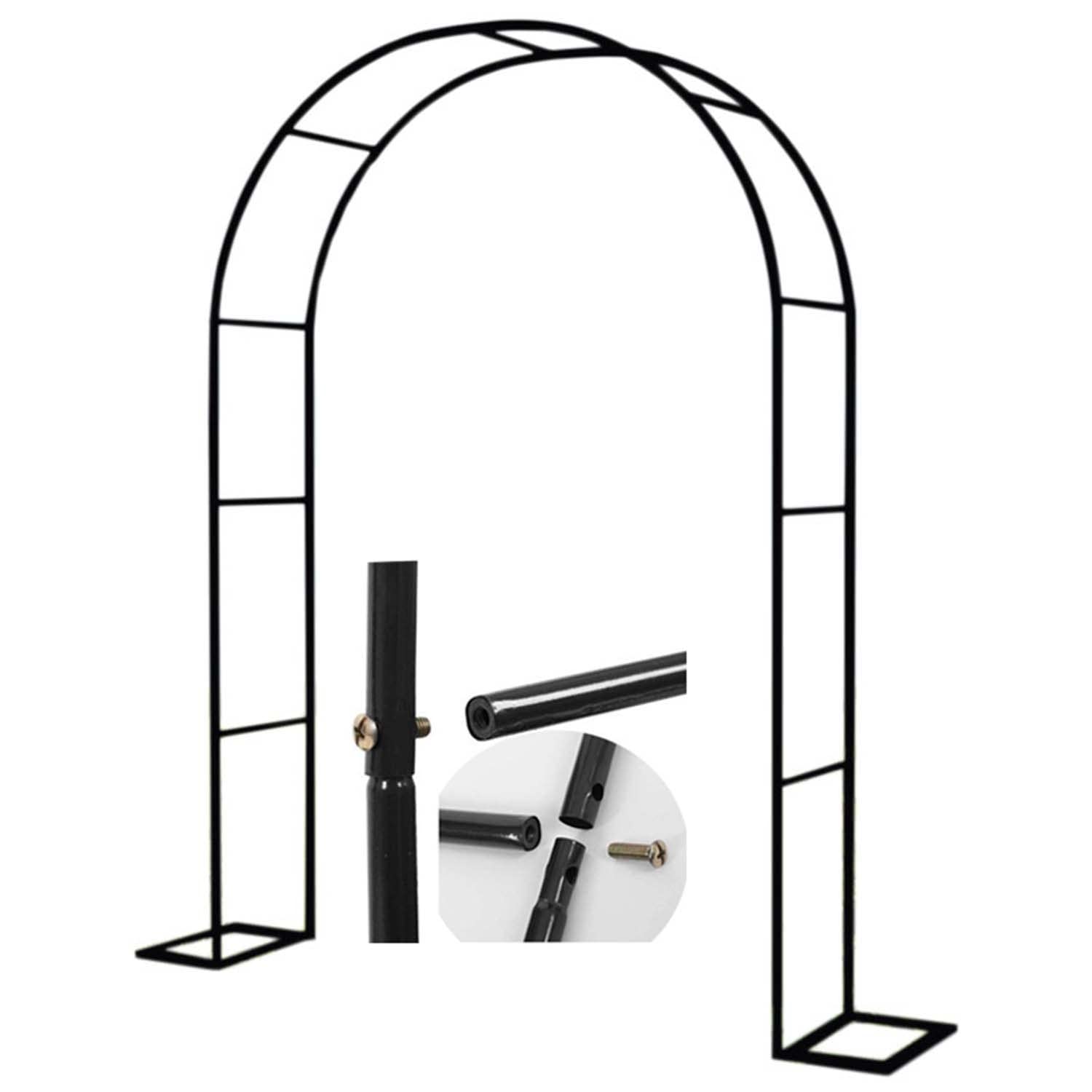 Arco da giardino in metallo con pergolato per rose resistente alle intemperie per piante rampicanti Supporto decorativo per arco di fiori per fondale costruzione in acciaio 7 1,8 m di altezza ideale