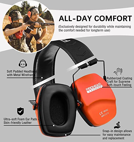 Image of PROHEAR 016 NRR 26dB Shooting Ear Protection, Slim Passive Earmuffs