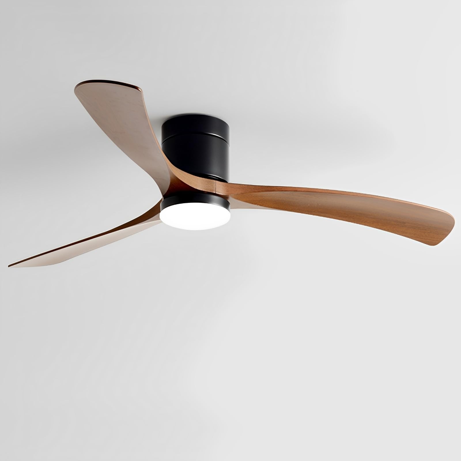 Pilanp Modern Remote Ceiling Fan with 28W LED Light Nordic Quiet Ceiling Fans Low Profile Ceiling Fan Light ABS Blades for Living Room Dining Room Bedroom Lounge
