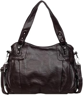 HiTotes Leather Tote Bags for Women PU Leather Hobo Bags Slouchy Tote Handbag with Adjustable Strap