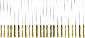 Kit 24 Pçs Espetinhos De Churrasco 33cm Em Inox E Cabo de Madeira