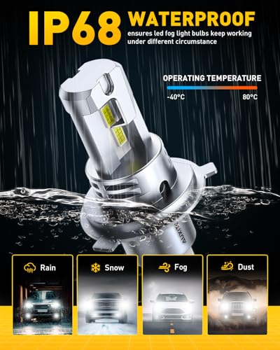 Image of AUXITO H4 LED Bulbs 80000LM 6500K Bright Wireless Light 2PCS