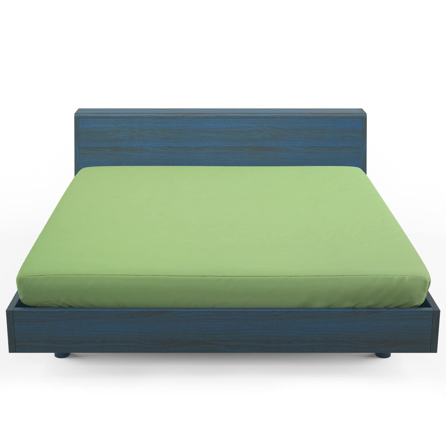 Home Still Fitted Bed Sheet | Super Soft Polycotton & Stretch Micro Knitted Fabric | Washable Soft Flexible & Easy to Tidy Up | Double Size 140x200x30cm Green
