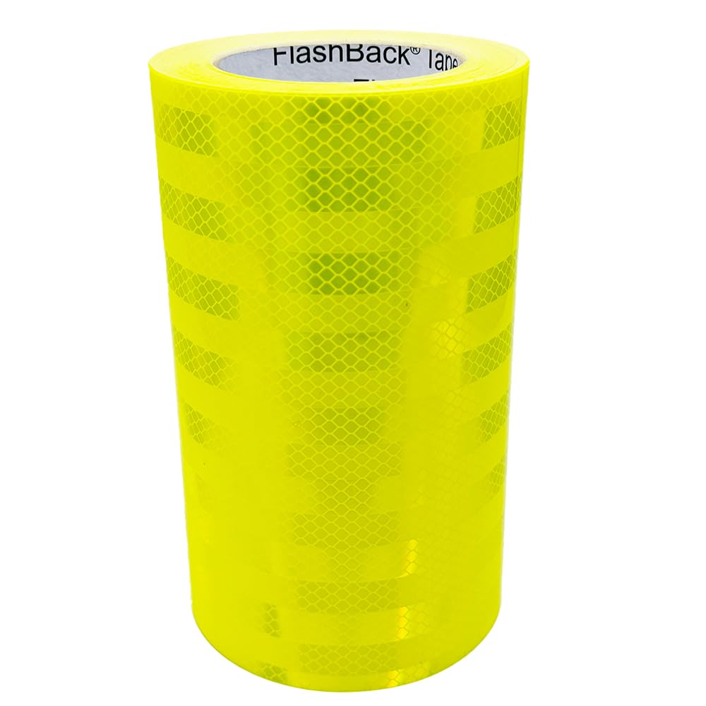 FlashBack Microprismatic Reflective Tape High Visibility Self-adhesive Sticker Hi Vis Van Reflective Sticky Tape (Hi Vis Yellow, 200mm x 10 Metres) โ image 1