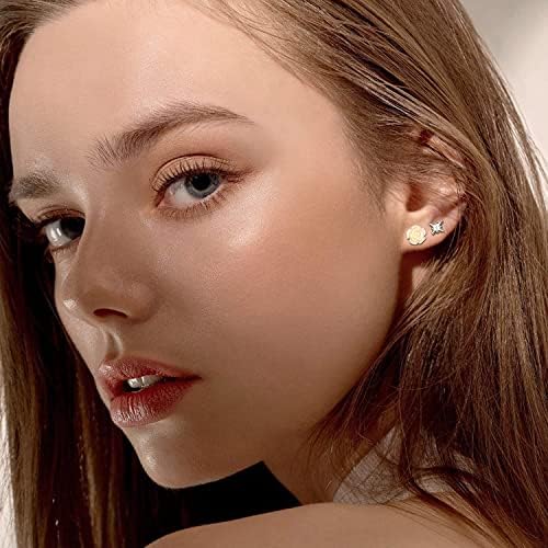 Milacolato 93 Pairs Assorted Multiple Stud Earrings Set for Women Teen Girls Cute Simple Faux Pearl Hoop Earrings Bar Moon Star CZ Stud Earring Jewelry