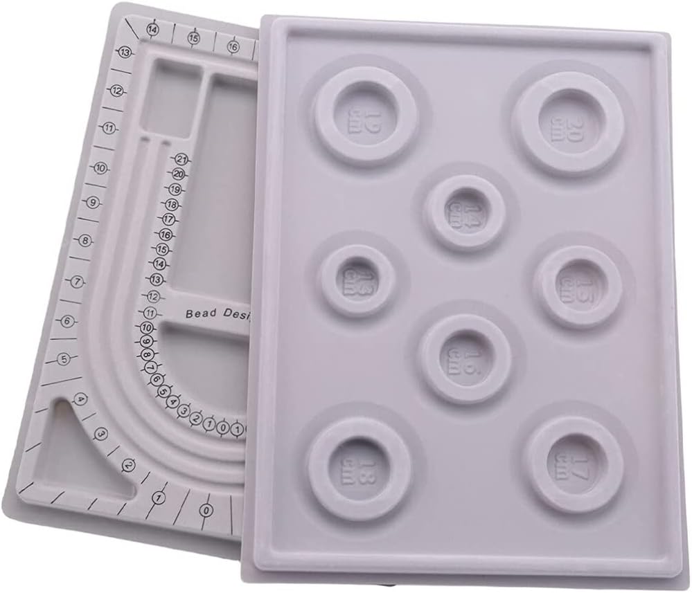 Beavorty 2pcs Bead Design Boards for Jewelry Making Beading Trays for Bracelets Necklaces Lightweight and Easy to Clean for Bead Jewelry Crafts