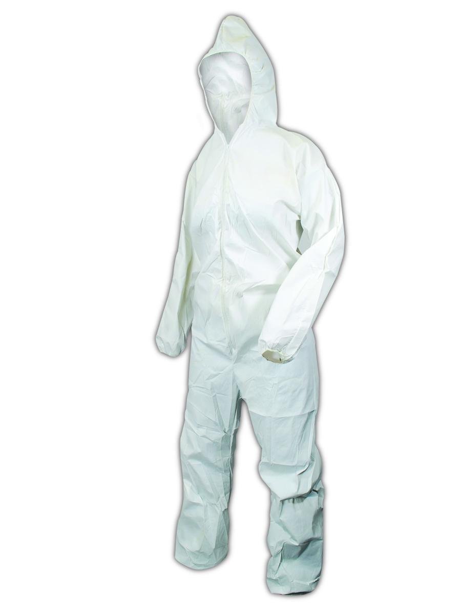 KIM CLARK 49114 Kimberly-Clark KleenGuard A20 Breathable Particle Protection Coverall with Attached Hood, Elastic Back, Wrists and Ankles, SMS, XL, White (Pack of 24)