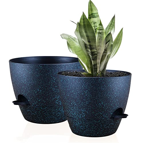 FORAGIFT 25cm Self-Watering Plant Pots Indoor, 2 Pack Large 