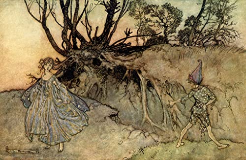 Affiche Toile Songe d\'une Nuit d\'Été Arthur Rackham Impression Portrait 60x90cm