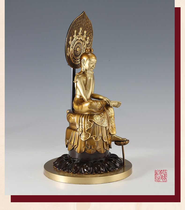 Amazon｜【弥勒菩薩】真鍮製 仏像 弥勒菩薩半跏思惟像 高32cm(B)｜仏像