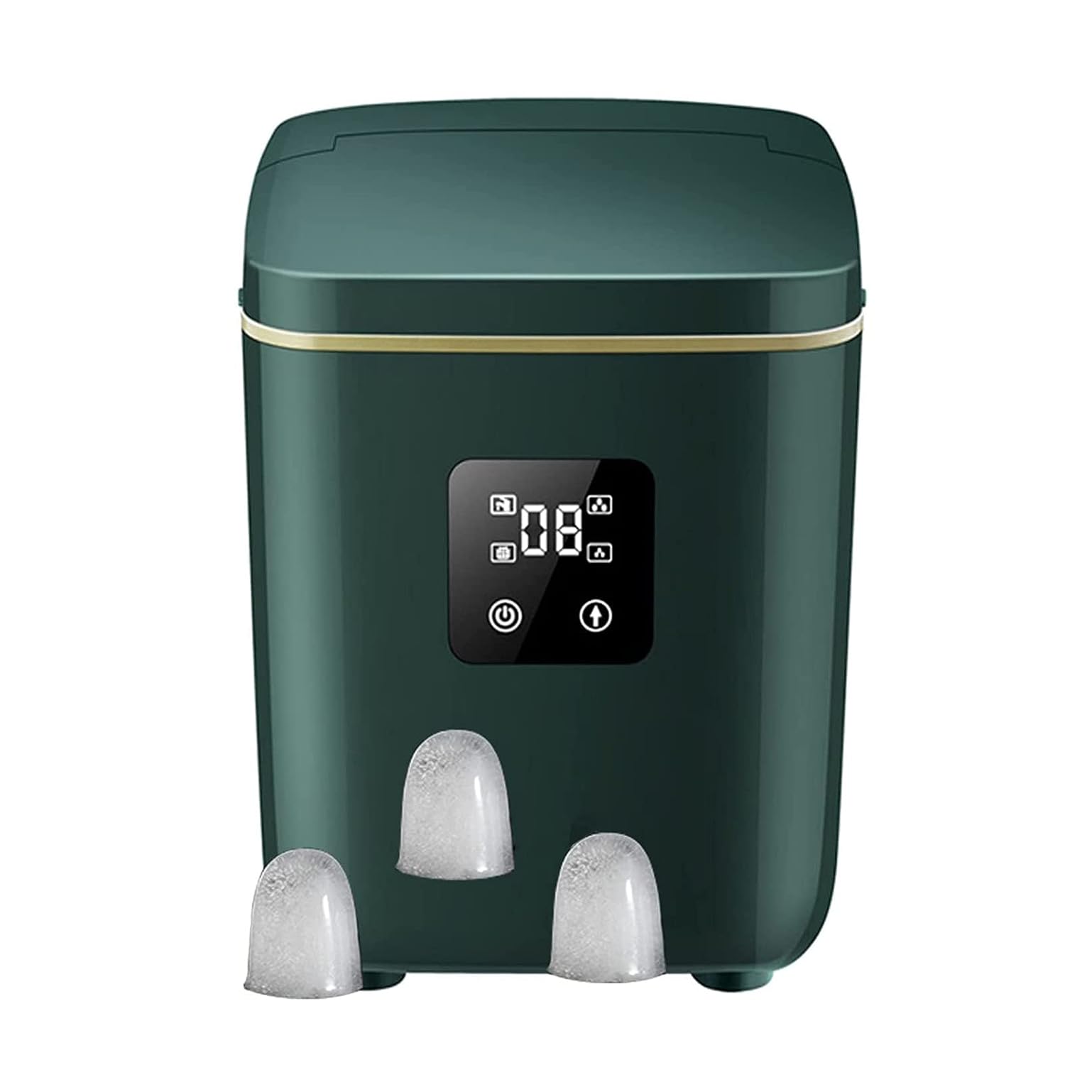 Ice Maker Machine Counter Top Prodution Time for Ice Cubes in 8 Min Make 12Kg Ice in 24Hrs Ice Maker Machine Small for Home with Ice Scoop and Basket LED Display Odorless Portable