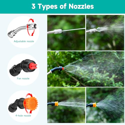 image for VANPET All Metal Sprayer Wand with 3 Types of Nozzles, Fan Nozzle Repl