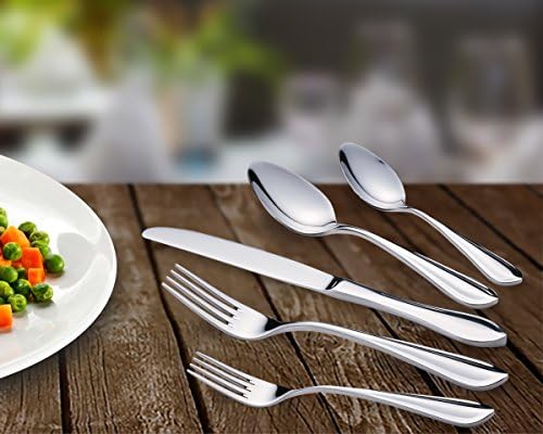 Cutlery Set, Rialay International Flatware Set 20-Piece for 4 Extra Thick, Heavyweight, 18/10 Stainless Steel Utensils Include Knife Fork Spoon, Dishwasher Safe with Gift Box.