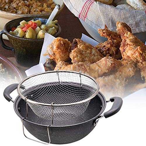 Delavala Kitchen Sense Heavy Duty Non-Stick Deep Fryer with Glass Lid, Black