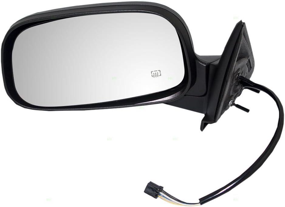 Replacement Driver Power Side View Mirror Heated Textured Compatible with 2001-2004 Dakota 2001-2003 Durango 55077252AE