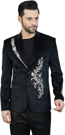 WINTAGE Mens Cotton Velvet Blazer
