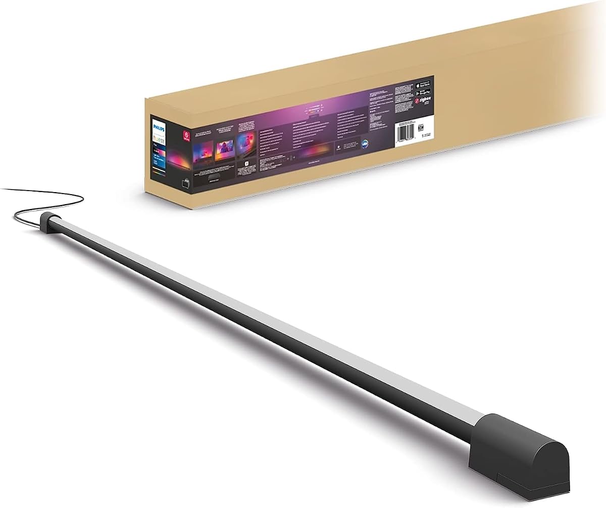 Large Smart Light Tube, Black - White and Color Ambiance LED Color-Changing Light - 1 Pack - Sync with TV, Music, and Gaming - Requires Bridge and Sync Box - Control with App or Voice